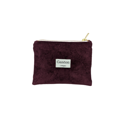 Pochette velours bordeau