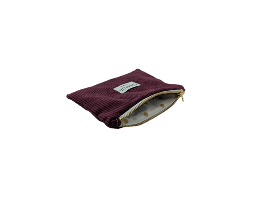 Pochette velours bordeau