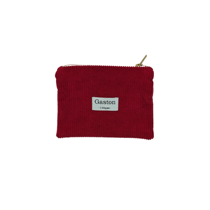 Pochette velours coquelicot