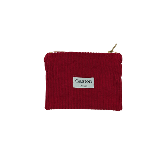 Pochette velours coquelicot