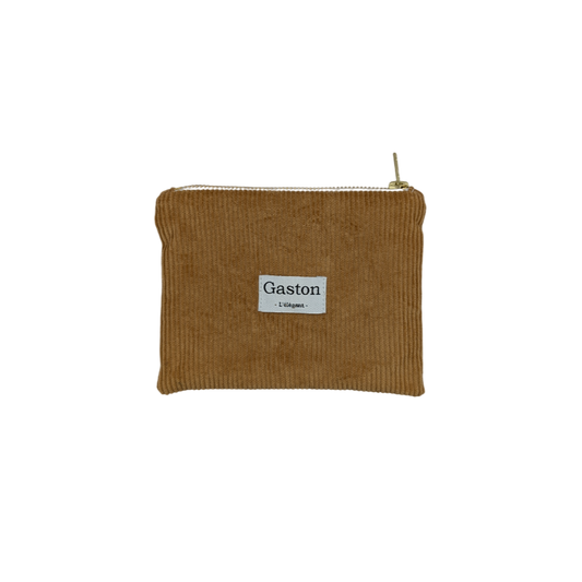 Pochette velours ocre