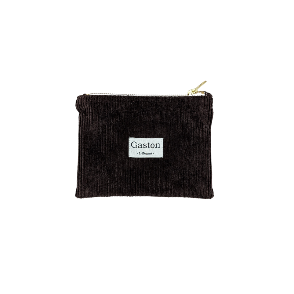 Pochette velours prune foncé