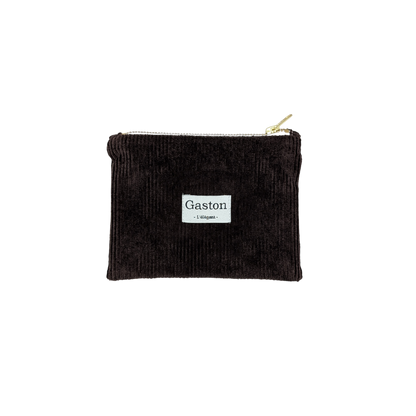 Pochette velours prune foncé