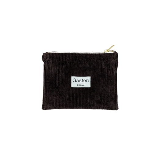 Pochette velours prune foncé