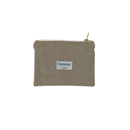 Pochette velours sable
