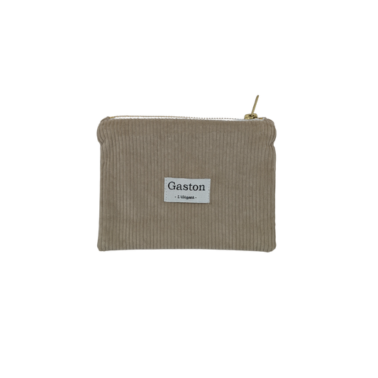 Pochette velours sable