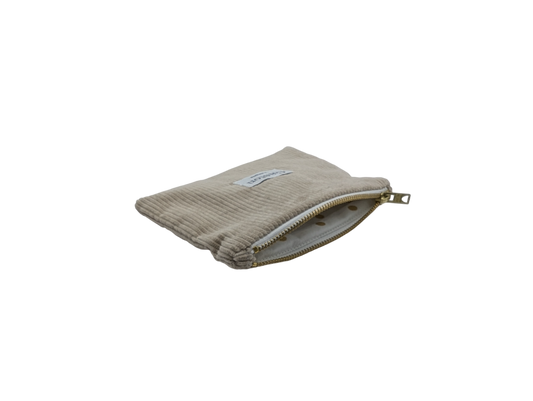 Pochette velours sable