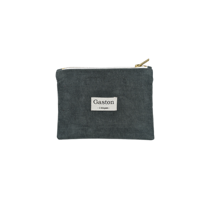 Pochette velours vert de gris