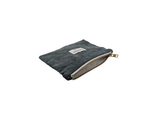 Pochette velours vert de gris