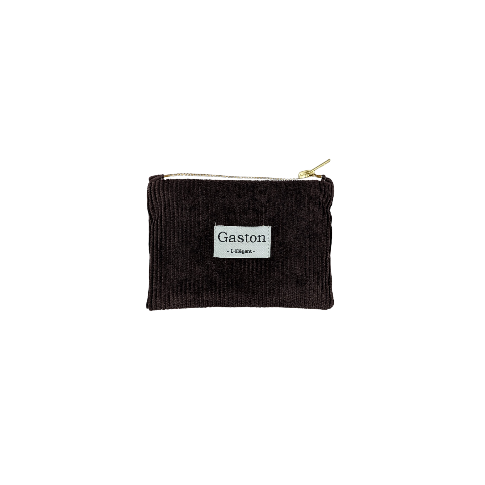Porte monnaie velours prune foncé