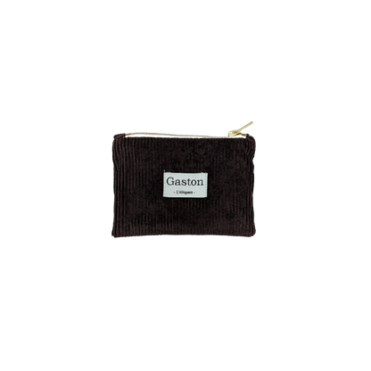 Porte monnaie velours prune foncé
