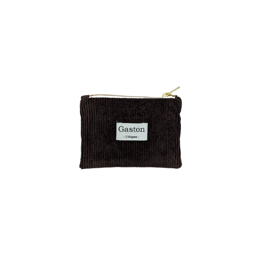 Porte monnaie velours prune foncé