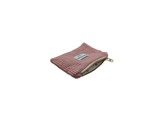 Porte monnaie velours rose