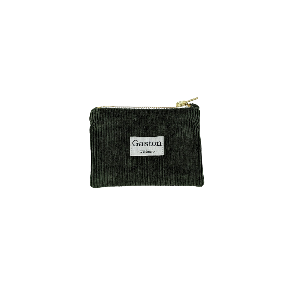 Porte monnaie velours vert
