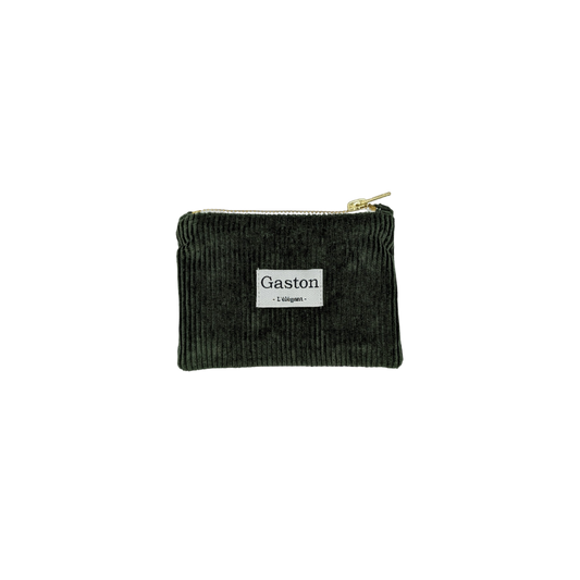Porte monnaie velours vert