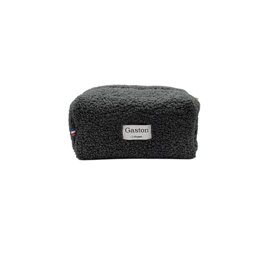 Trousse fausse fourrure sherpa asphalte