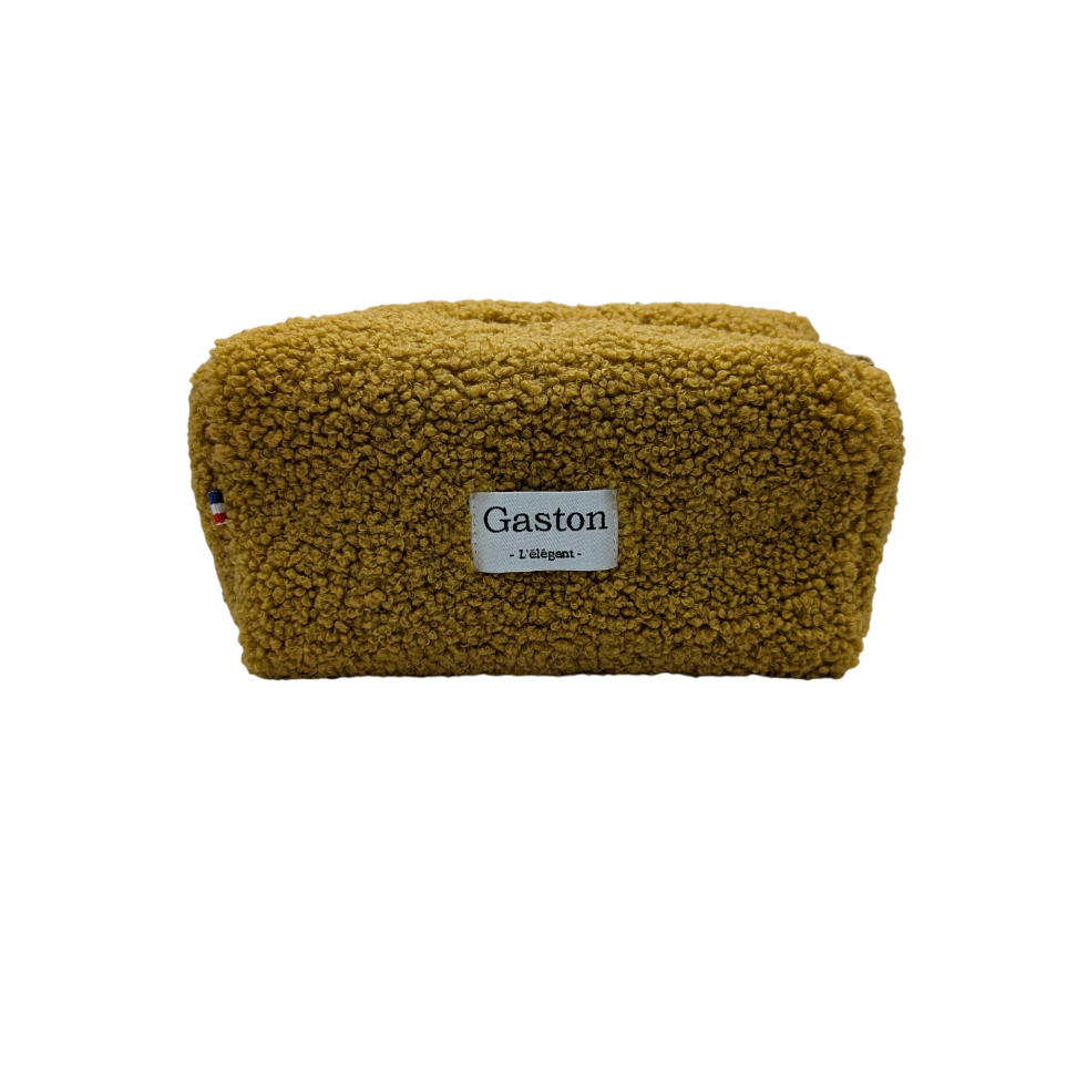 Trousse fausse fourrure sherpa ocre