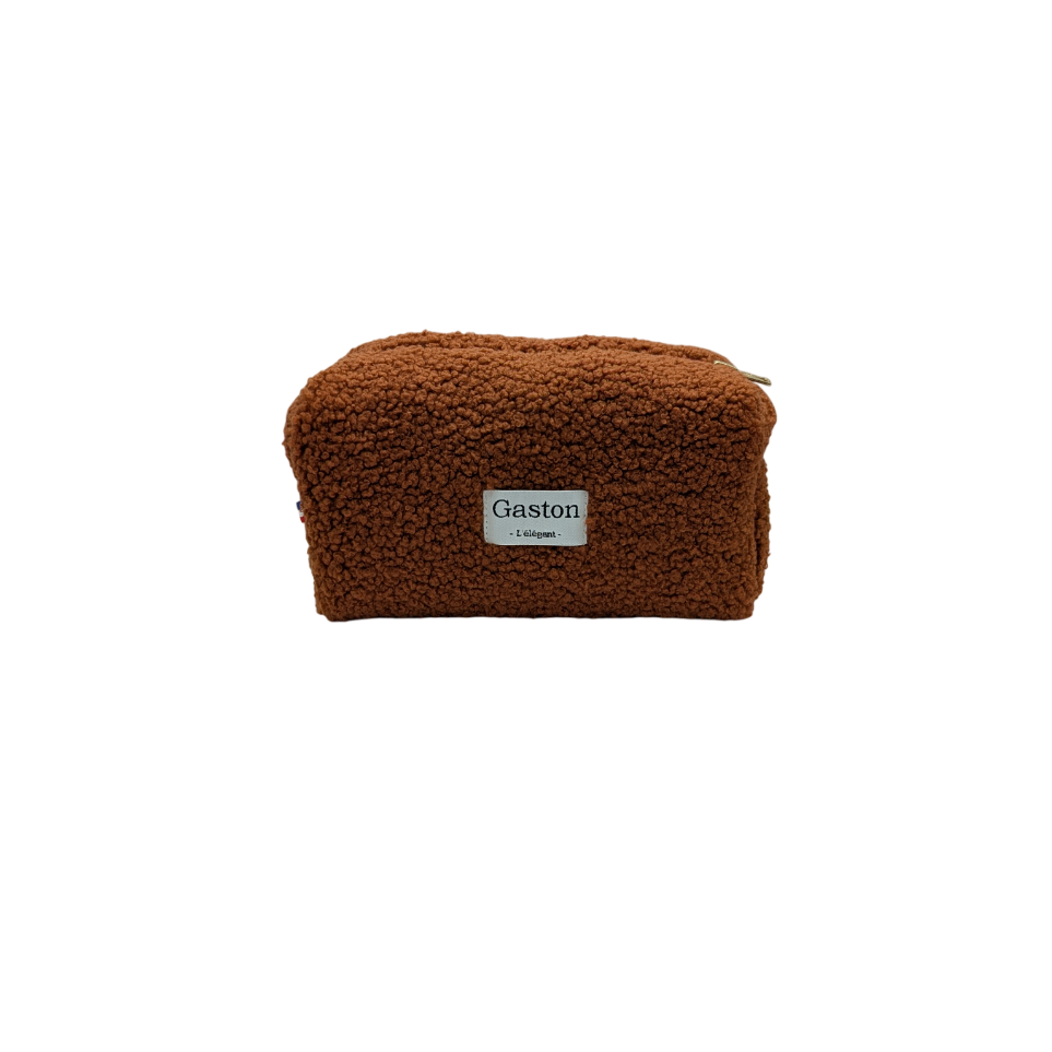 Trousse fausse fourrure sherpa rouille