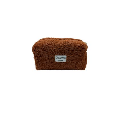 Trousse fausse fourrure sherpa rouille