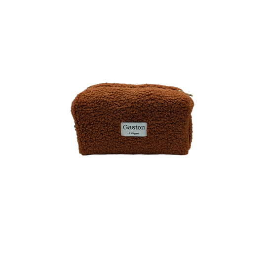 Trousse fausse fourrure sherpa rouille