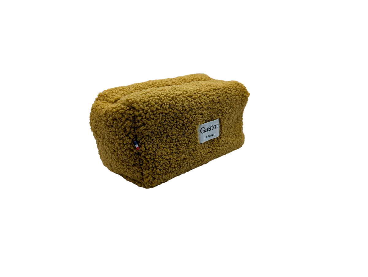 Trousse fausse fourrure sherpa ocre