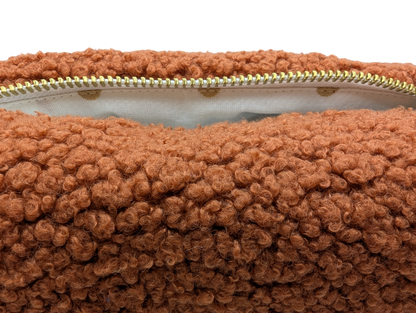 Trousse fausse fourrure sherpa rouille