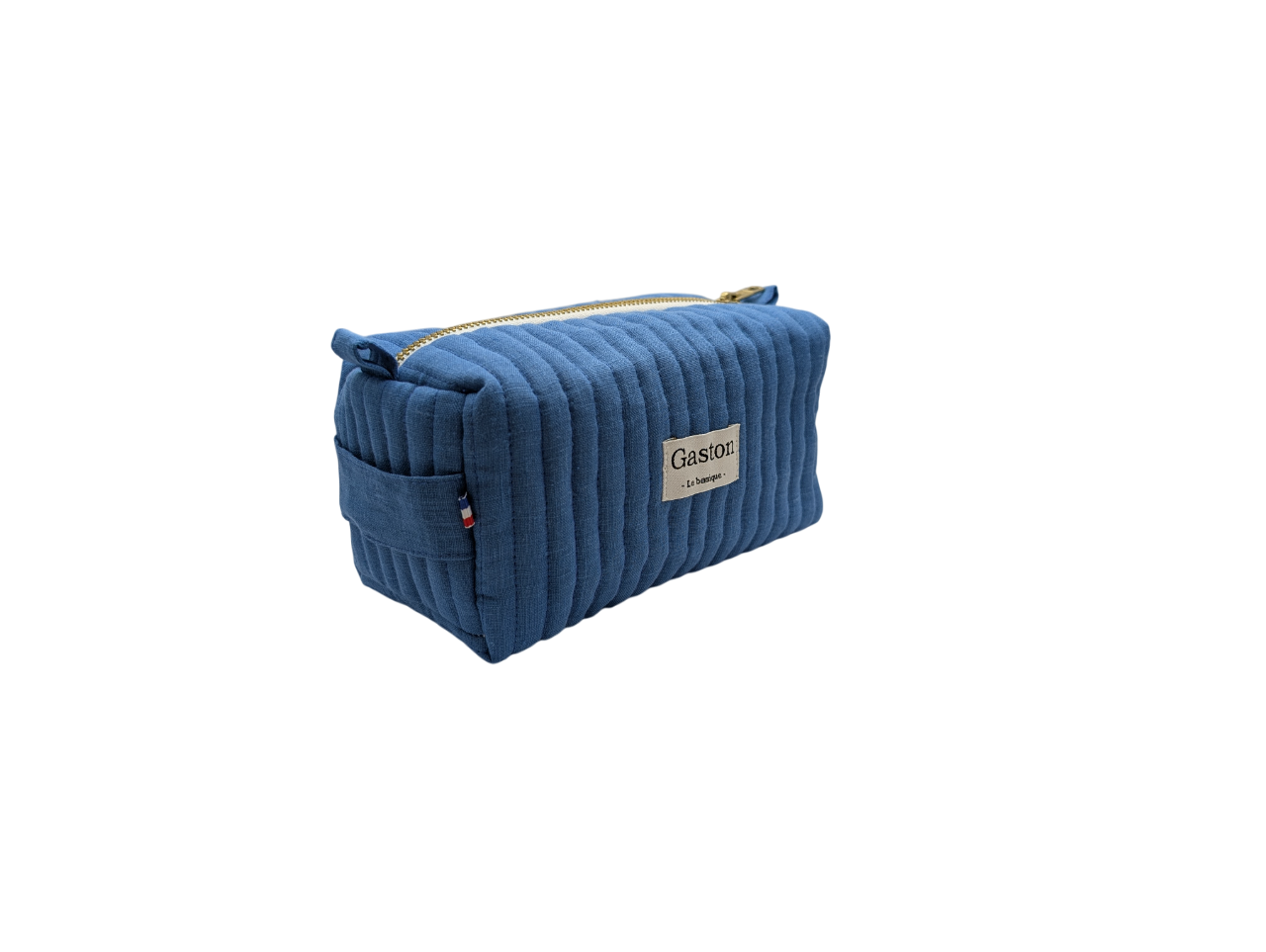 Trousse de toilette en lin bleu