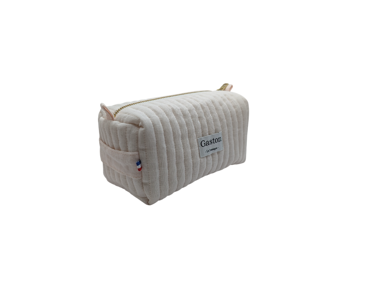 Trousse de toilette en lin rose