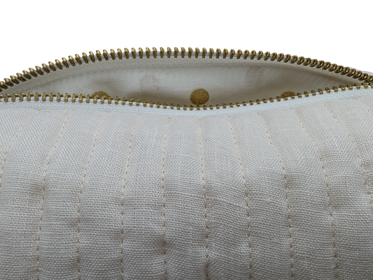 Trousse de toilette en lin rose