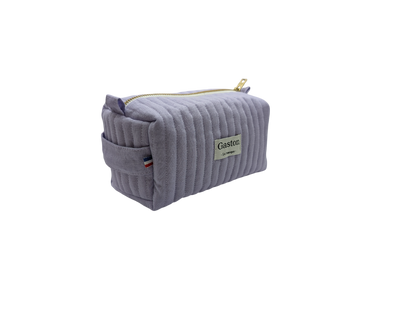 Trousse de toilette en lin violet