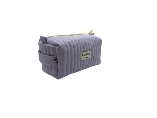 Trousse de toilette en lin violet