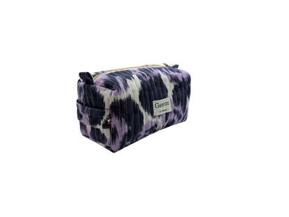 Trousse de toilette en lin violet