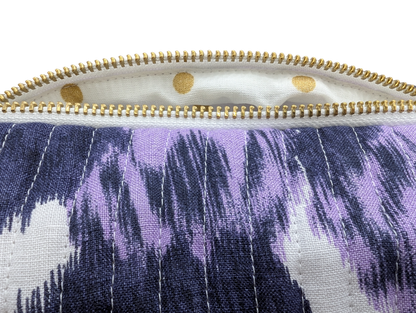 Trousse de toilette en lin violet