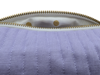 Trousse de toilette en lin violet