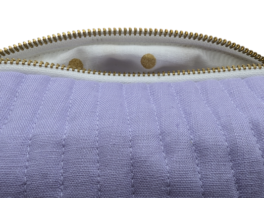 Trousse de toilette en lin violet