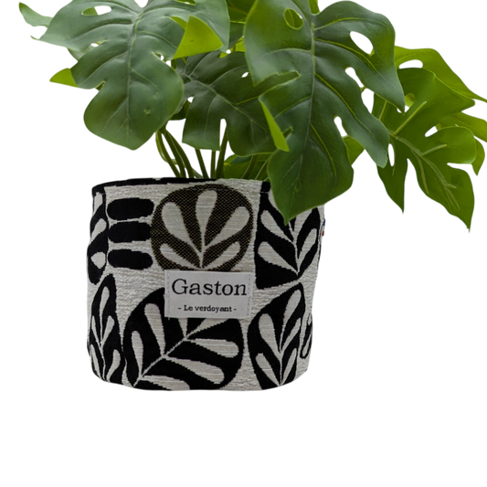 Cache pot noir et blanc