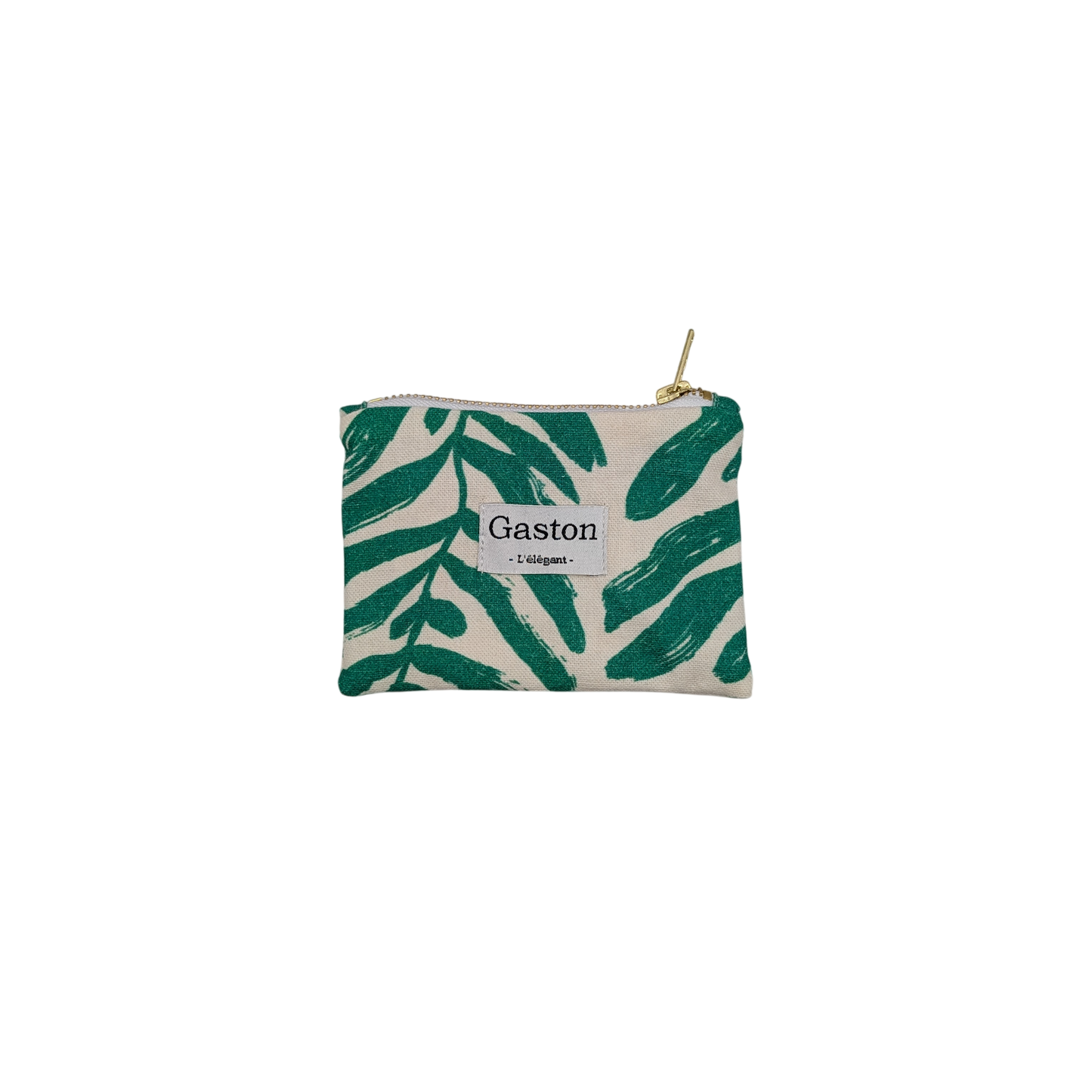 Porte monnaie coton feuille verte