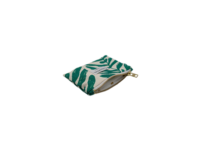 Porte monnaie coton feuille verte